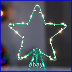 Metal Frame 5.5 Ft LED Lighted Christmas Tree Outdoor Yard Decorations Clearance