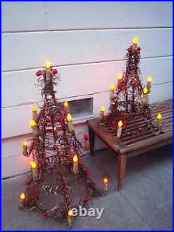 Mid Century Tinsel Christmas Trees Vintage Lights and Mercury Glass Xmas Trees