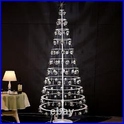 Millennium Rotating Christmas tree With Light and Ornaments 6 FT Silver