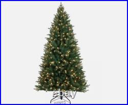 Mr. Christmas 6.5' Flocked Fir Tree 400 LED 55 Functions Alexa Prelit Light Pole