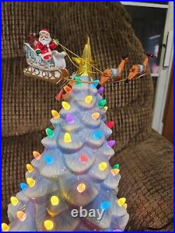 Mr Christmas Animated Nostalgic Christmas Tree Light Up 16in Light Blue