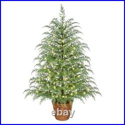 My Texas House 4FT Pre-Lit Cypress Pot Artificial Christmas Tree 4 Foot 2025