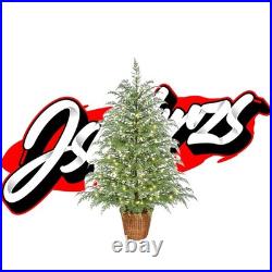 My Texas House 4FT Pre-Lit Cypress Pot Artificial Christmas Tree 4 Foot NEW