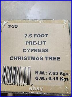 My Texas House 7.5 Ft Pre Lit Cypress Tree Christmas 500 LED Lights