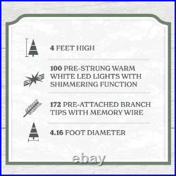 My Texas House Potted 4ft Pre-Lit Twinkle LED Cypress Artificial Christmas Tree