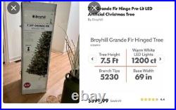 NEW Broyhill 7.5' Grande Fir Hinged and Lighted Christmas Tree