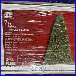 NEW Home Accents Holiday 7.5 ft. Pre-Lit LED Barbour White Spruce Christmas Tree NEW Home Accents Holiday 7.5 ft. Pre-Lit LED Barbour White Spruce Christmas Tree