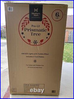 NEW Member's Mark 6' Pre-Lit Prismatic Tree INDOOR OUTDOOR CHRISTMAS DECOR