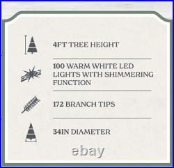 NEW My Texas House 4FT Pre-Lit Cypress Pot Christmas Tree LED Lights