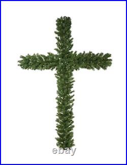 NIB, Rooted In Faith 7.5' Artificial Prelit Cross Tree, Indoor/Outdoor