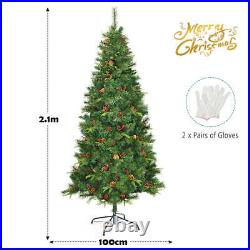NNECW 2.1M Artificial Christmas Tree with 350 LED Lights for Decorations