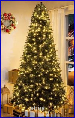 Naomi Home 6.5ft Artificial Fir Pre-Lit LED Christmas Tree Green Realistic Feel