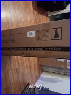 Naomi Home 6.5ft Artificial Fir Pre-Lit LED Christmas Tree Green Realistic Feel