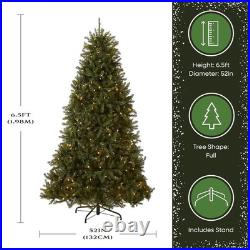 National Tree 6.5 Ft Dunhill Fir Pre-Lit Dual Color LED Christmas Tree 52in Wide