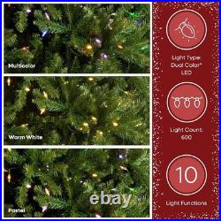 National Tree 6.5 Ft Dunhill Fir Pre-Lit Dual Color LED Christmas Tree 52in Wide