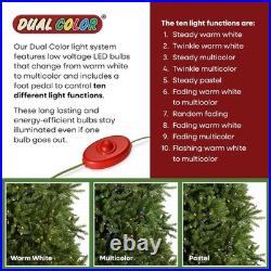 National Tree 6.5 Ft Dunhill Fir Pre-Lit Dual Color LED Christmas Tree 52in Wide