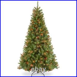 National Tree 6.5 ft. North Valley Spruce Christmas Tree with Multicolor Lights