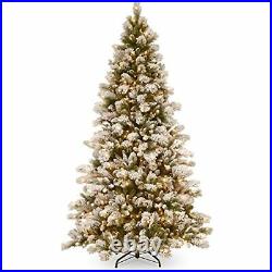 National Tree 7.5 Foot Snowy Westwood Pine Tree 650 Clear Lights, Hinged