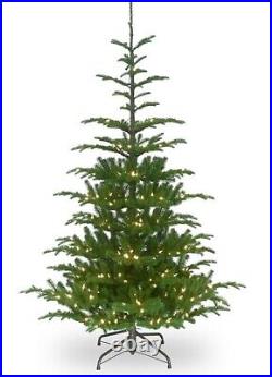 National Tree 7.5' Pre-Lit'Feel Real' Norwegian Spruce Christmas Tree, White Li