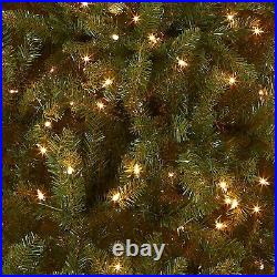 National Tree 7.5 ft Dunhill Fir Pre-Lit Clear Lights Hinged Full Tree with Stand
