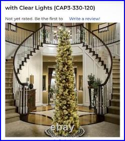 National Tree Company 12 ft. Pre-Lit Carolina Pine Slim Tree with Clear Lights