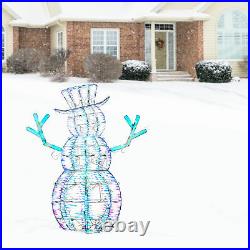 National Tree Company 48 Inch Iridescent Snowman Decoration with 105 LED Lights
