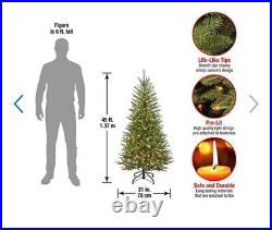 National Tree Company 4.5ft Dunhill Fur Slim Tree With Clear Lights DUSLH1-45LO