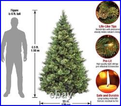 National Tree Company 6.5ft Pre-Lit Carolina Pine Christmas Tree 650 Light, Green