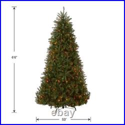 National Tree Company 6.5ft Pre-Lit Dunhill Fir Christmas Tree, 650 Lights, Green