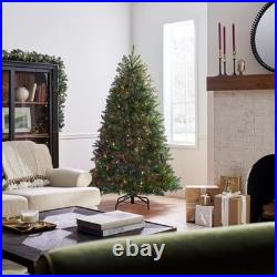 National Tree Company 6.5ft Pre-Lit Dunhill Fir Christmas Tree, 650 Lights, Green