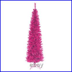 National Tree Company 6 Foot Holiday Tinsel Christmas Tree & Color String Lights