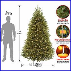 National Tree Company 7.5 Ft Dunhill Fir Christmas Tree withDual Color LED Lights