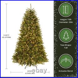 National Tree Company 7.5 ft Pre-Lit Dunhill Fir Artificial Christmas Tree, New