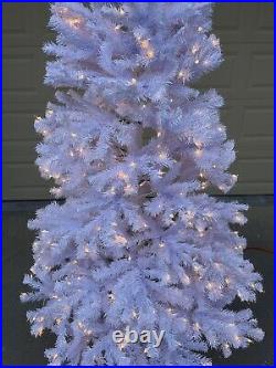 National Tree Company 7' North Valley White Spruce Tree Glitter 550 Clear Lights