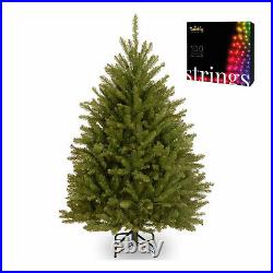 National Tree Company Dunhill Fir 4.5 Foot Christmas Tree & Color String Lights