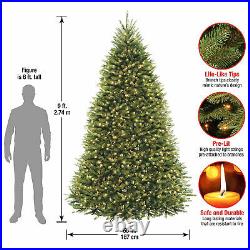 National Tree Company Dunhill Fir 9 Foot Prelit Christmas Tree with Metal Stand