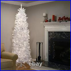 National Tree Company Kingswood 7 Foot Artificial Prelit Tree with Stand, White