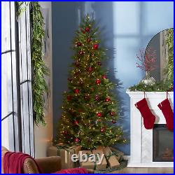 National Tree Company Montgomery 7 Foot Prelit Half Christmas Tree Clear Lights