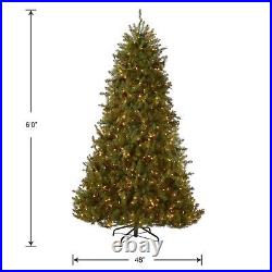 National Tree Company Pre-Lit Artificial Full Christmas Tree, Green, Dunhill