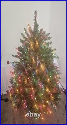 National Tree Dunhill Fir Pre-lit Tree with 450 Multicolor Lights, 4.5 Feet National Tree Dunhill Fir Pre-lit Tree with 450 Multicolor Lights, 4.5 Feet