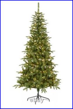 National Tree Pre-Lit Feel Real 7.5' Pacific Pine Christmas Tree with Stand New