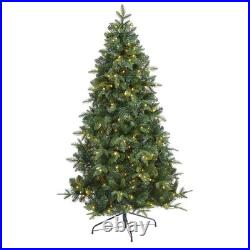 Nearly Natural 6 ft. Grand Teton Spruce Flat Back Artificial Christmas Tree