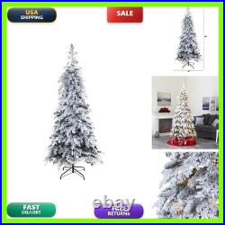 Nearly Natural 7ft Flocked Montana Spruce Christmas Tree 400 LED Lights
