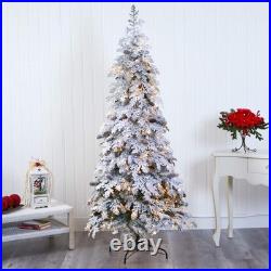 Nearly Natural 7ft Flocked Montana Spruce Christmas Tree 400 LED Lights Nearly Natural 7ft Flocked Montana Spruce Christmas Tree 400 LED Lights