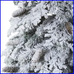 Nearly Natural 7ft Flocked Montana Spruce Christmas Tree 400 LED Lights