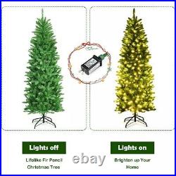 New Arrival Artificial Christmas Tree Hinged Fir PVC Tree with LED Lights