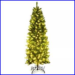 New Arrival Artificial Christmas Tree Hinged Fir PVC Tree with LED Lights