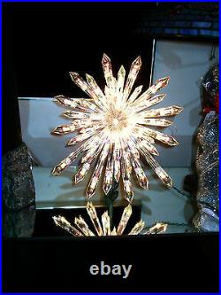 New CHRISTMAS GIANT PRELIT TREE TOPPER STAR STUNNING 50 random sparkle lights