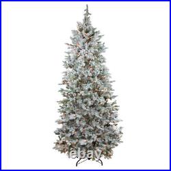 Northlight 7.5' Flocked Colorado Spruce Artificial Christmas Tree Clear Lights