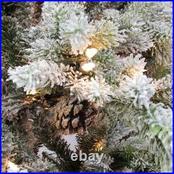 Northlight 7.5' Flocked Colorado Spruce Artificial Christmas Tree Clear Lights